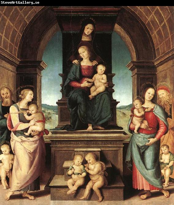 PERUGINO, Pietro The Family of the Madonna ugt